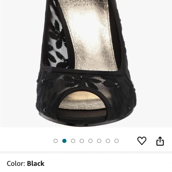 Adrianna Papell Women's Dressy Floral Lace Black Satin Pump Size 6 Wide NIB - Picture 7 of 8